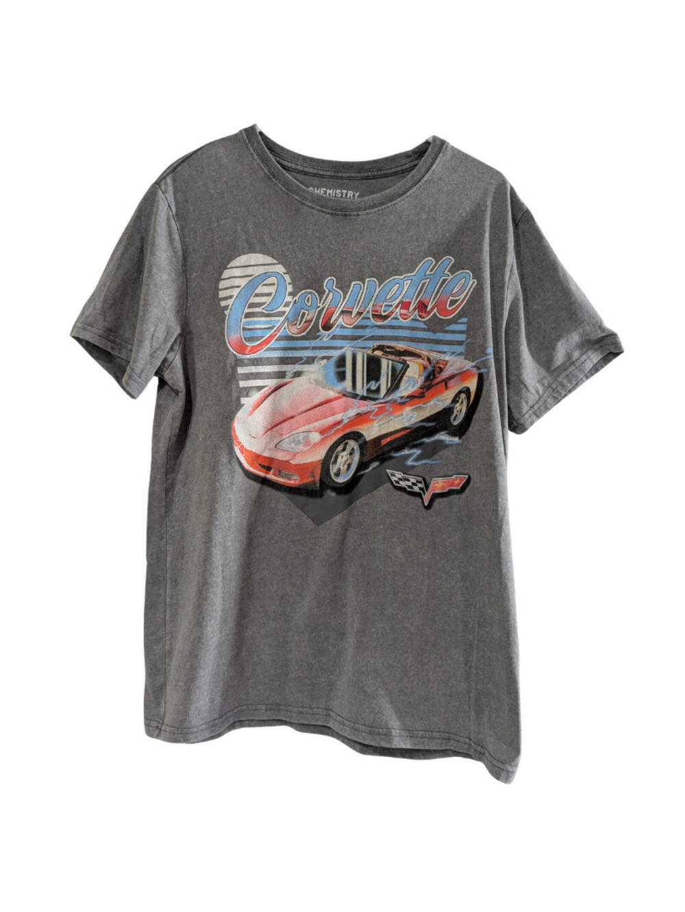 Corvette Chemistry Men's Gray Graphic T-Shirt Size Medium GM Official Crew Neck